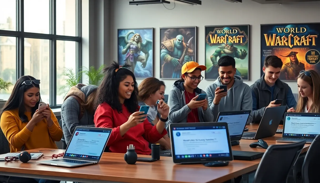 diverse gamers engaging on Twitter about World of Warcraft.